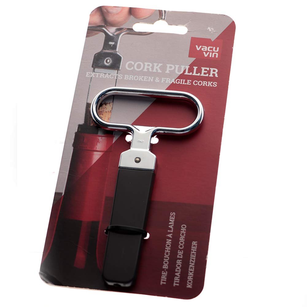 Vacu Vin Cork Puller, Silicone, Silver, 10.5x16x1.4 cm