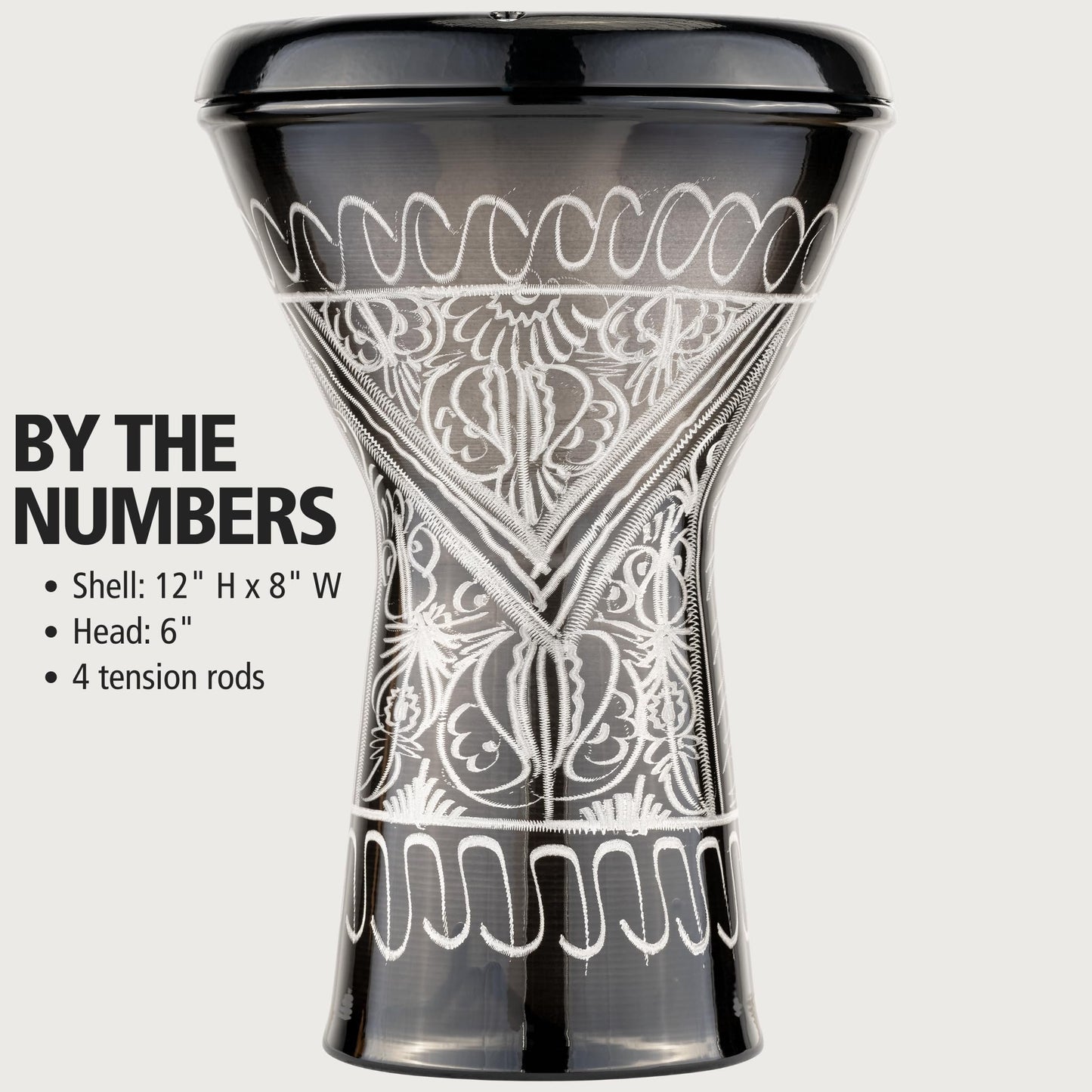 Meinl Percussion Aluminum Painted Doumbek Egyptian Goblet Drum, Hand Engraved — Made in Turkey — Synthetic Head, 2-Year Warranty (HE-3039)