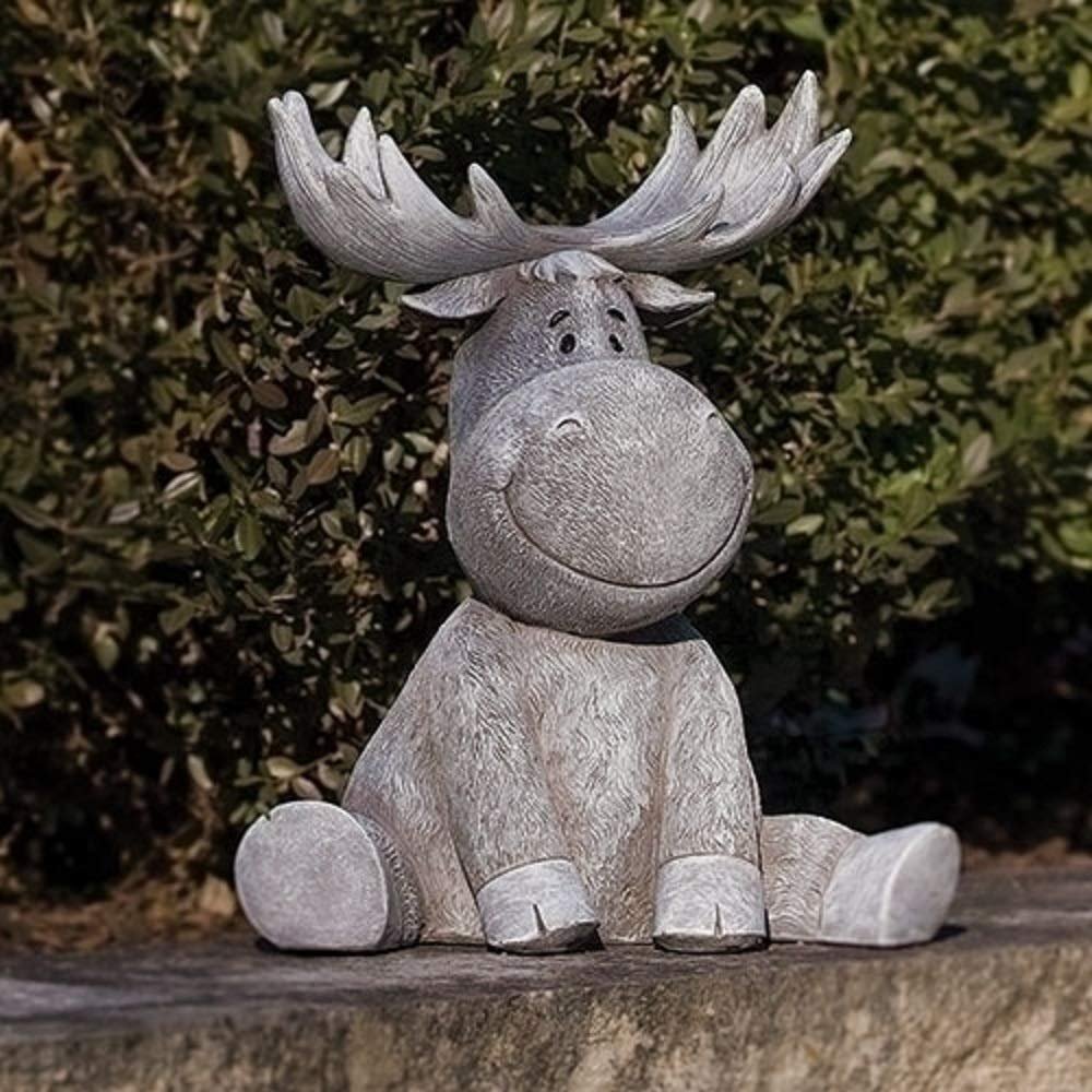 Roman Pudgy Moose 9.5 Inches Height Garden Figurine