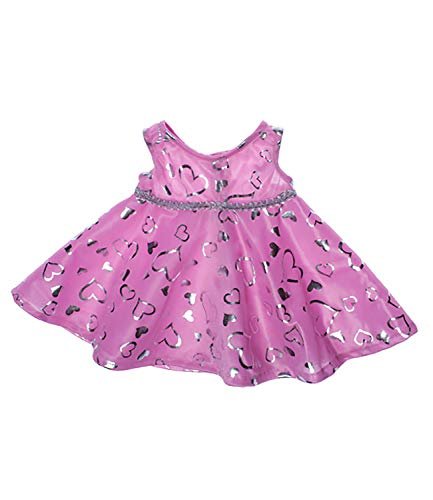 Pink & Silver Dress Teddy Bear Clothes Outfit Fits Most 14" - 18" Build-a-bear and Make Your Own Stuffed Animals
