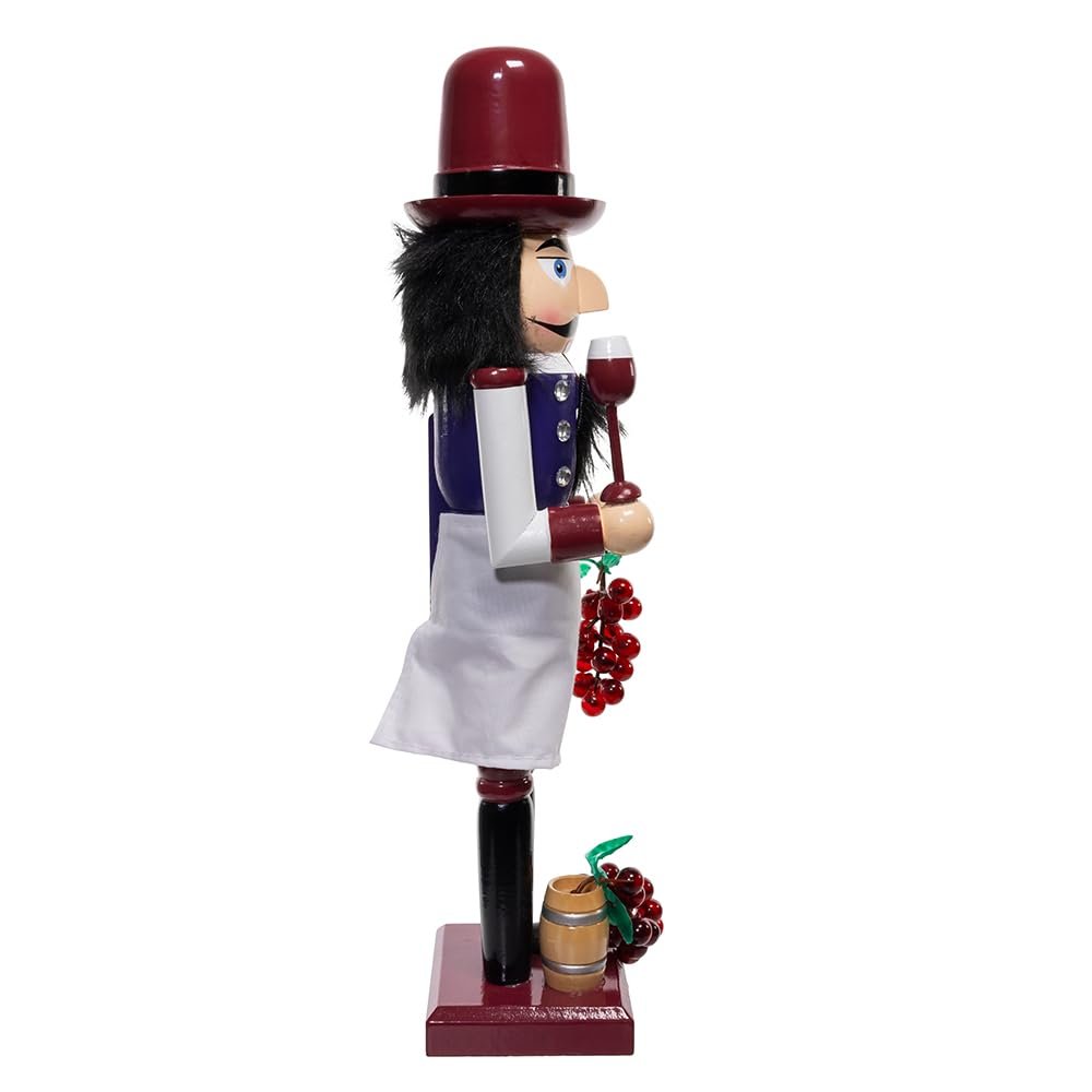 Kurt Adler 15-inch Wooden Wine Nutcracker