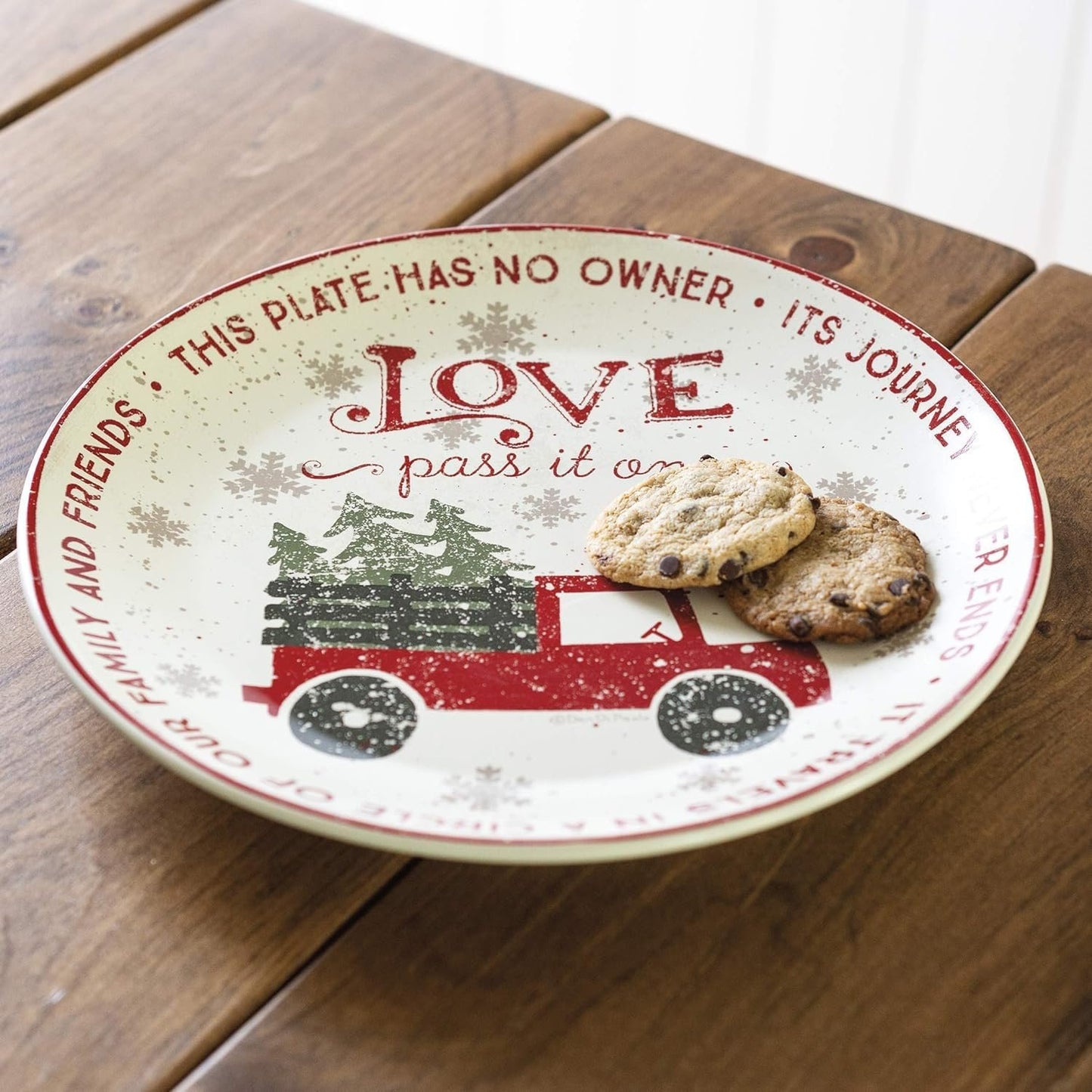 Primitives By Kathy 12 Inches Diameter Stoneware Giving - Pass It On Decorative Plates