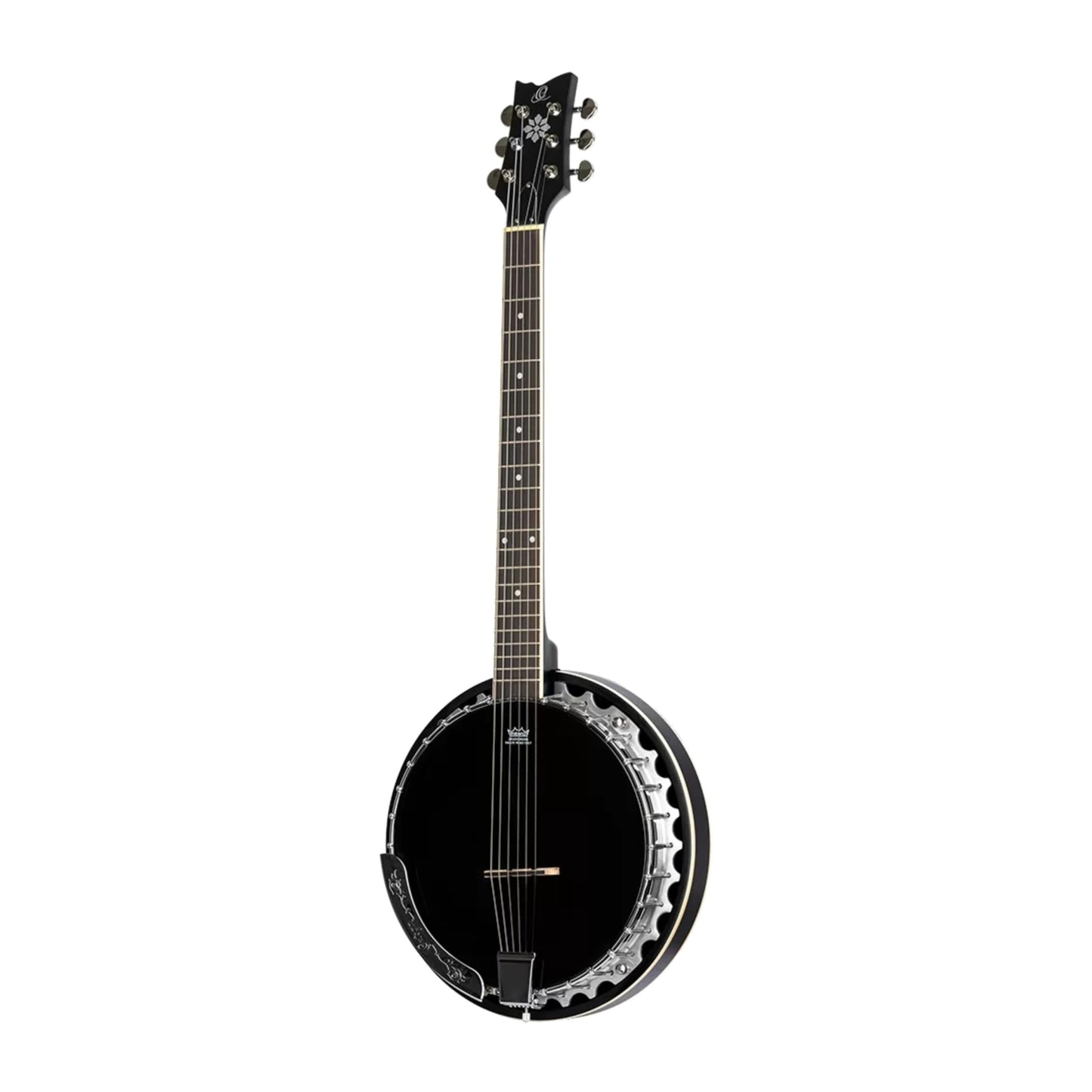 Ortega Guitars Raven Series 6-String Banjo w/Bag, Right (OBJ350/6-SBK)