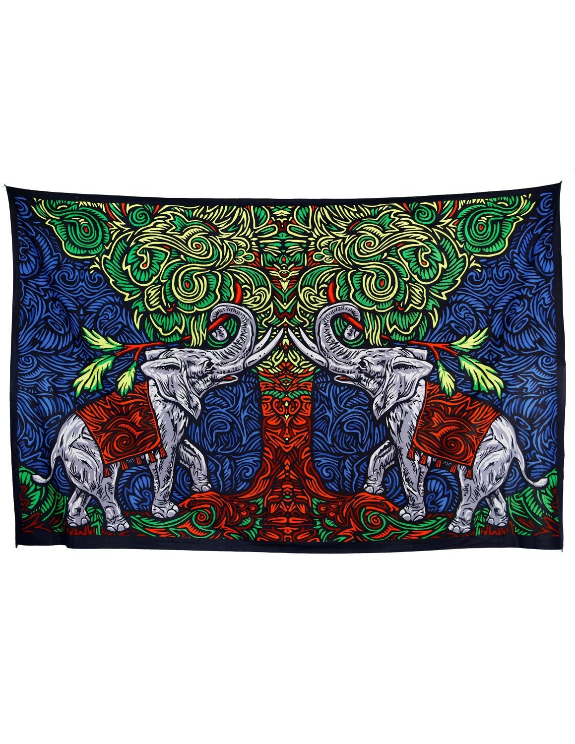 Sunshine Joy 3D Elephant Tree Tapestry Tablecloth Wall Art Beach Sheet Huge 60x90 Inches - Amazing 3D Effects