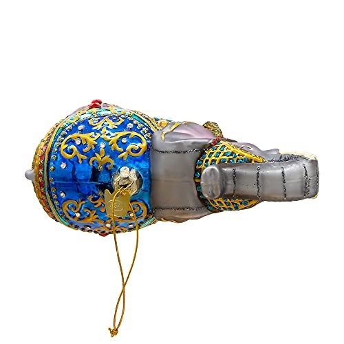 Kurt Adler 7-Inch Bellissimo Glass Elephant Ornament
