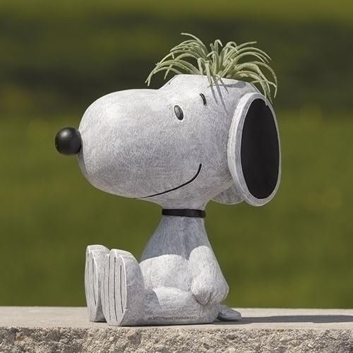Roman Snoopy Planter, 8-inch Height, Resin, Stone Mix, Home, Garden, Outdoor