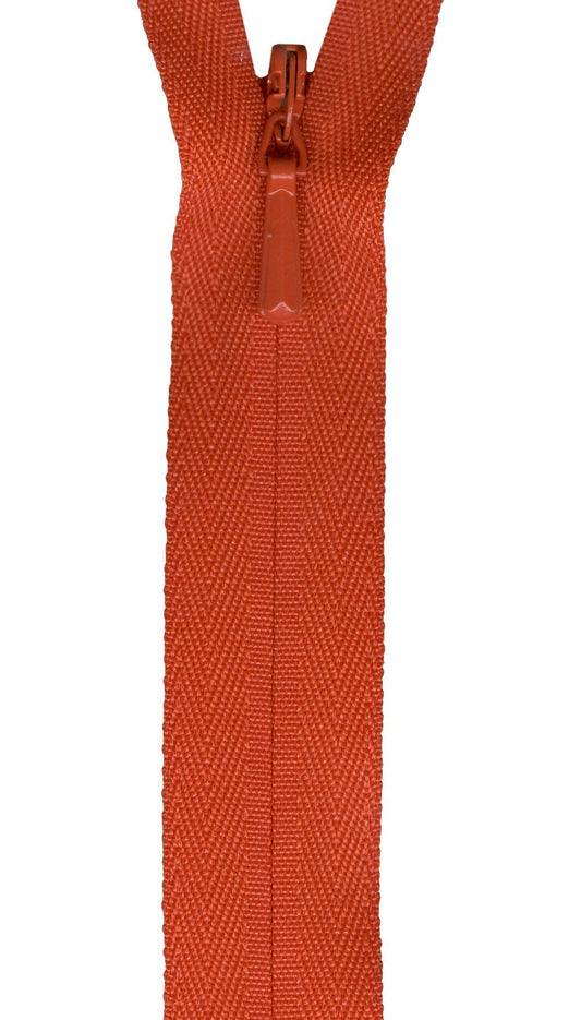 YKK Unique Invisible Zipper, 22", Orange