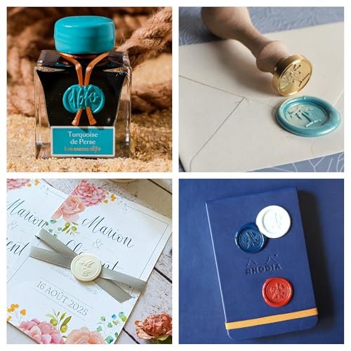 Herbin Glue Gun Sealing Wax Sticks, Package of 6, for Standard Low Heat Glue Gun, Mailable, 5 Seals per Stick, 17 Colors, Classic and Pearlescent