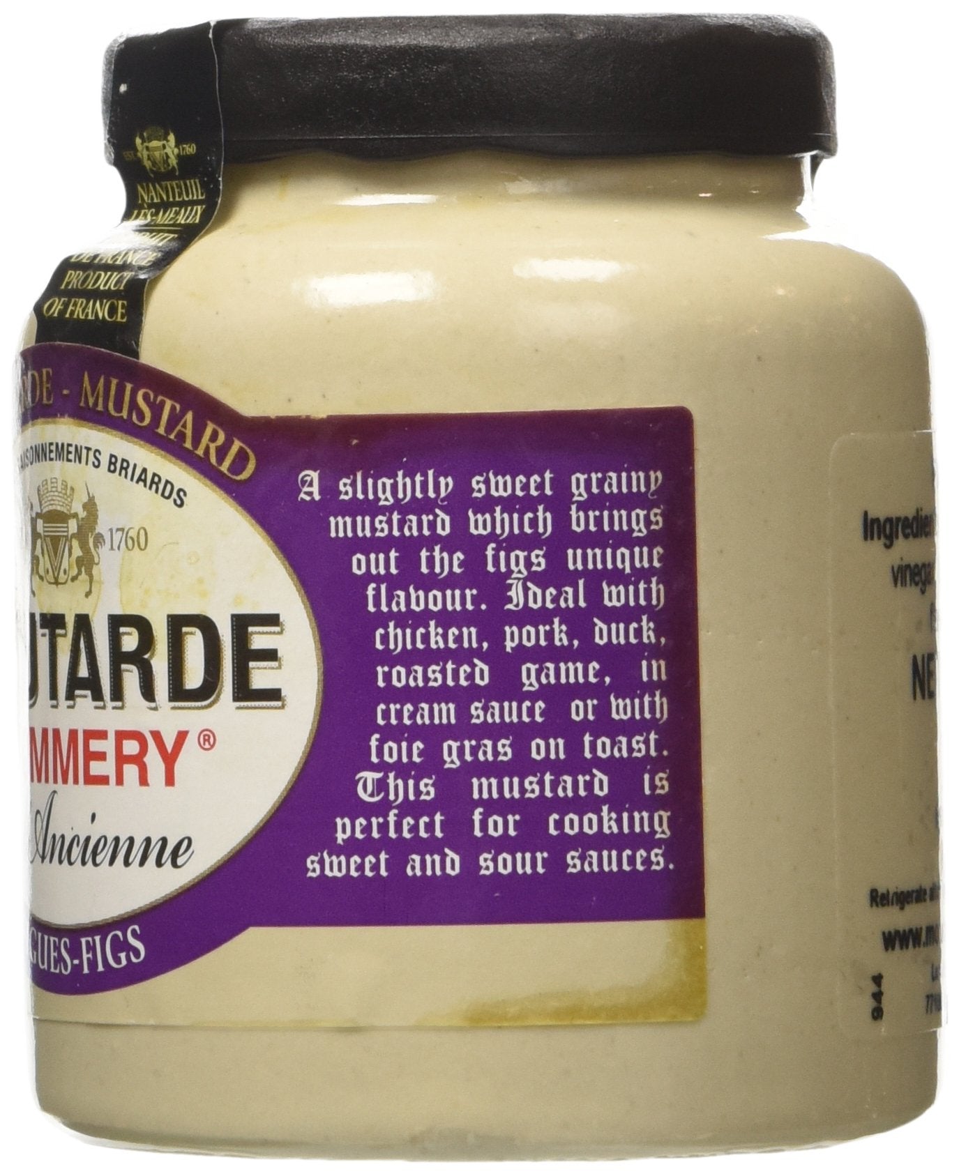 Pommery Mustard Meaux Moutarde in Pottery Crock with Figs