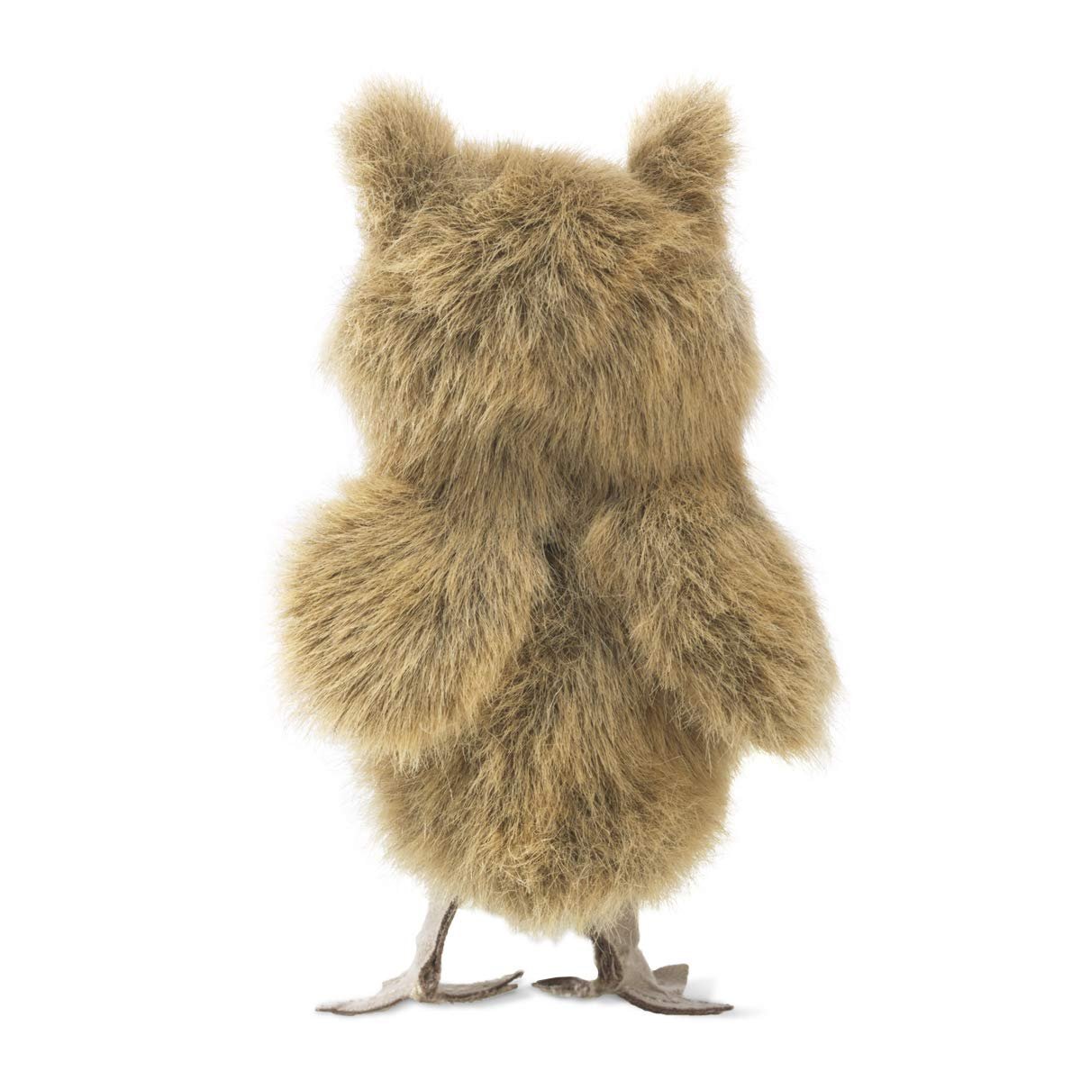 Folkmanis Mini Great Horned Owl Finger Puppet, Brown, White, Black