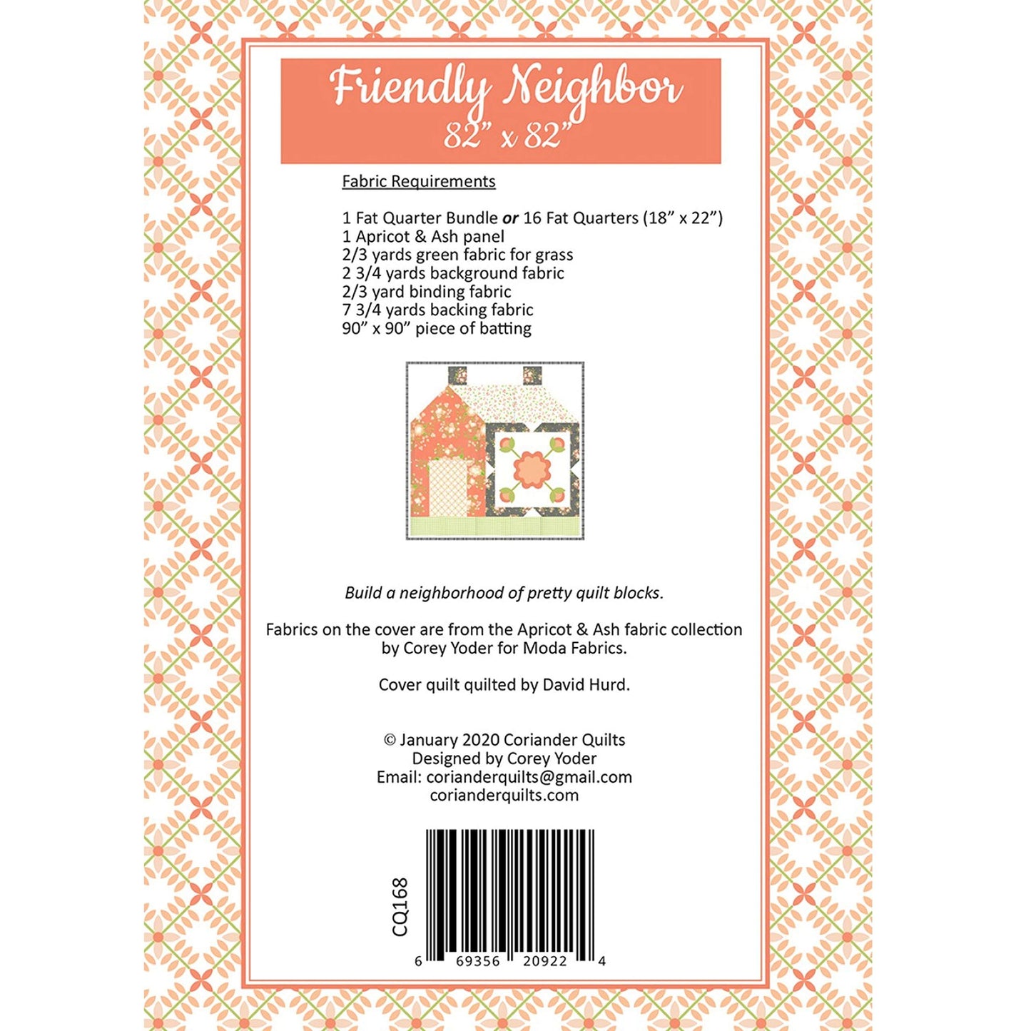 Friendly Neighbor Quilt Pattern by Corey Yoder of Coriander Quilts #168