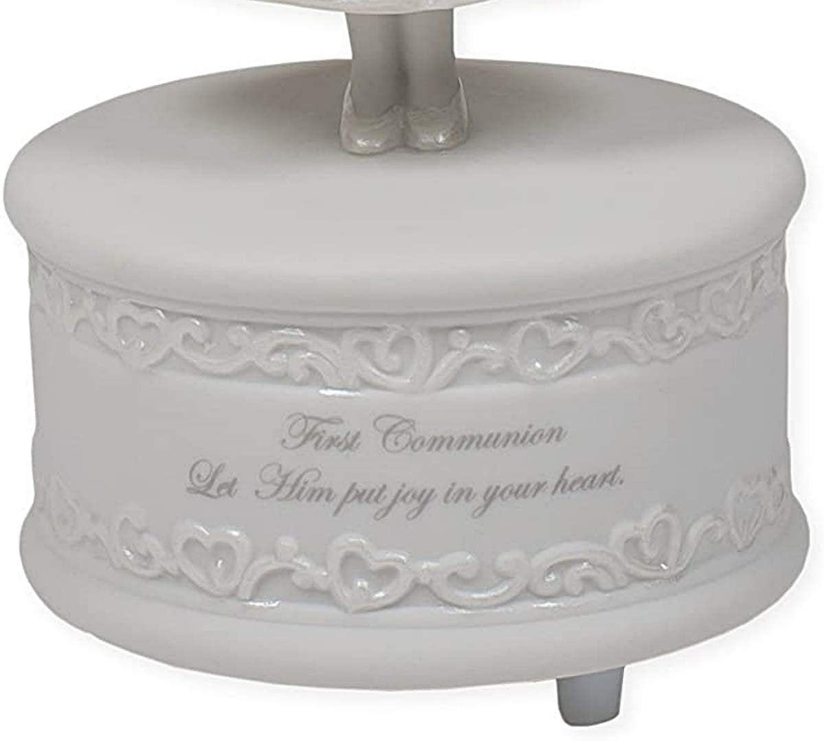 Roman 7.5" First Communion Gift – Musical Porcelain Girl Figurine, Religious Keepsake for First Holy Communion