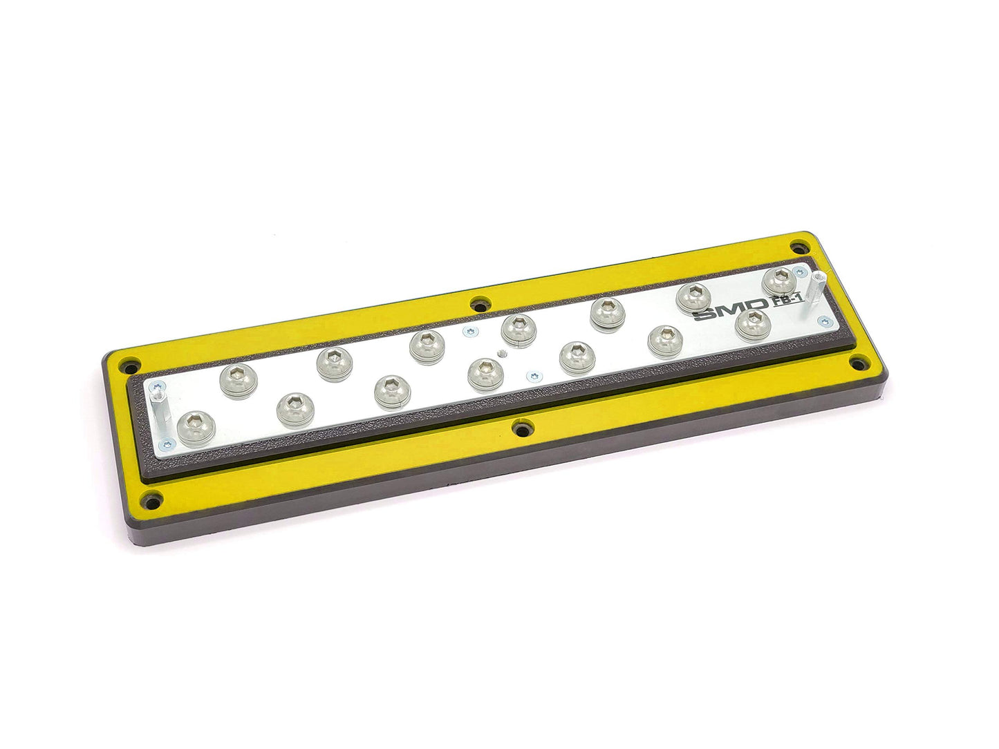 Steve Meade Designs SMD Full Power/Ground Distribution Block (Full Bar) - 12 Positions, 12 Poles, 12 Volts, Black, Blue, Green, Red, White - Screw Connector, HDPE Material, Rack Mount