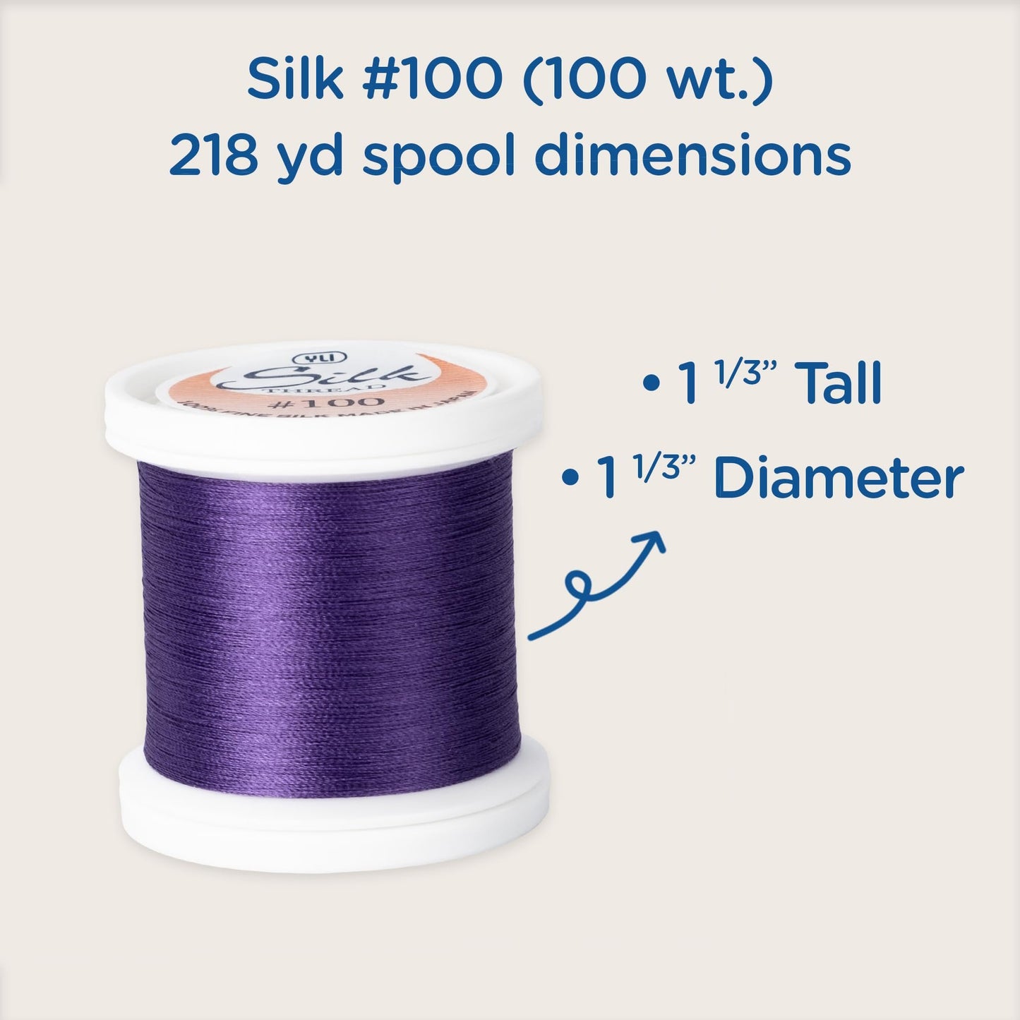 YLI Threads Silk Thread – 100 wt Fine Japanese Silk for Appliqué, EPP, and Quilting - Light Blue Gray