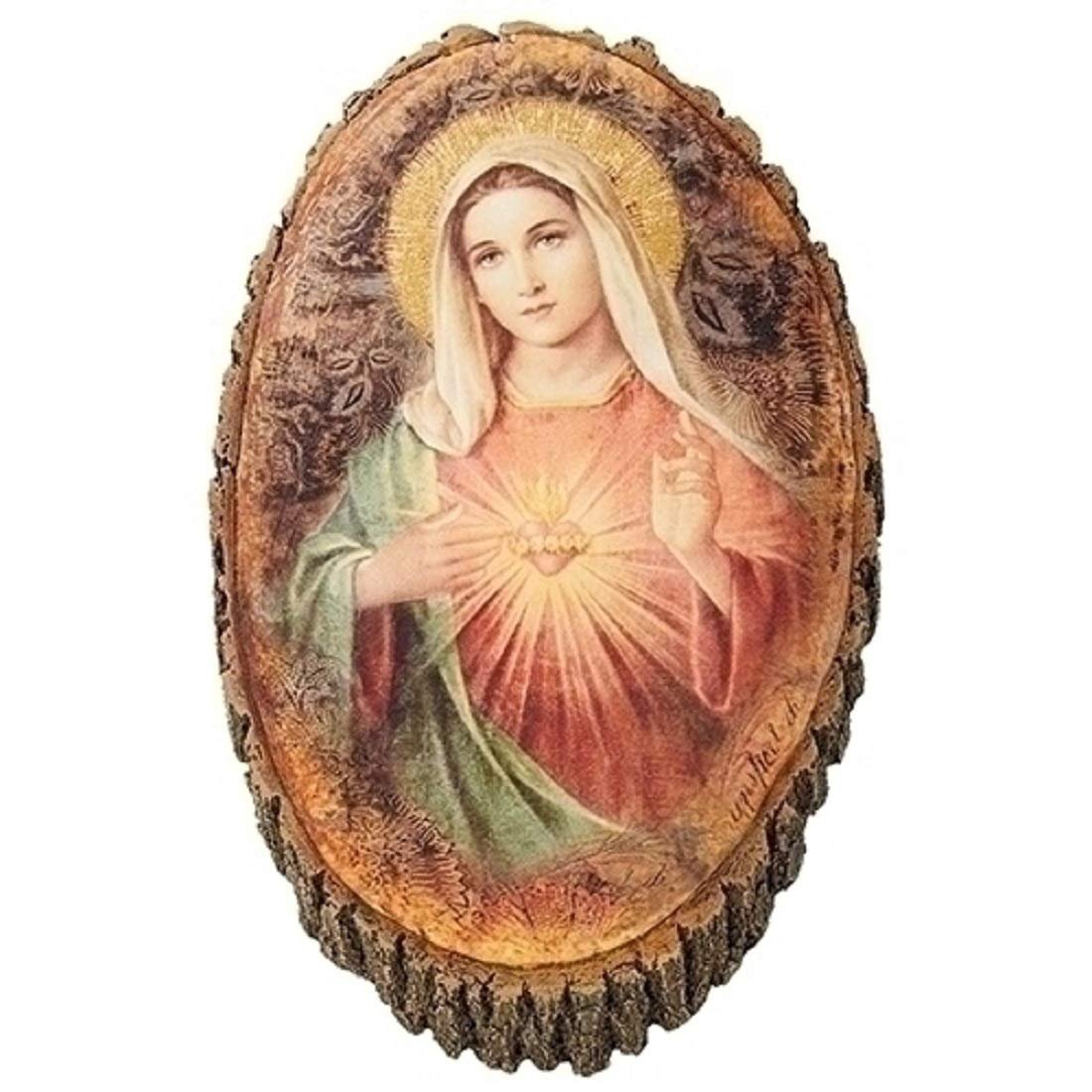 Joseph's Studio by Roman, Panels & Plaques Collection, 12.25"H IMMACULATE HEART WOOD, Home Décor, Devout Gift, Prayerful Inspiration (1x7x12)