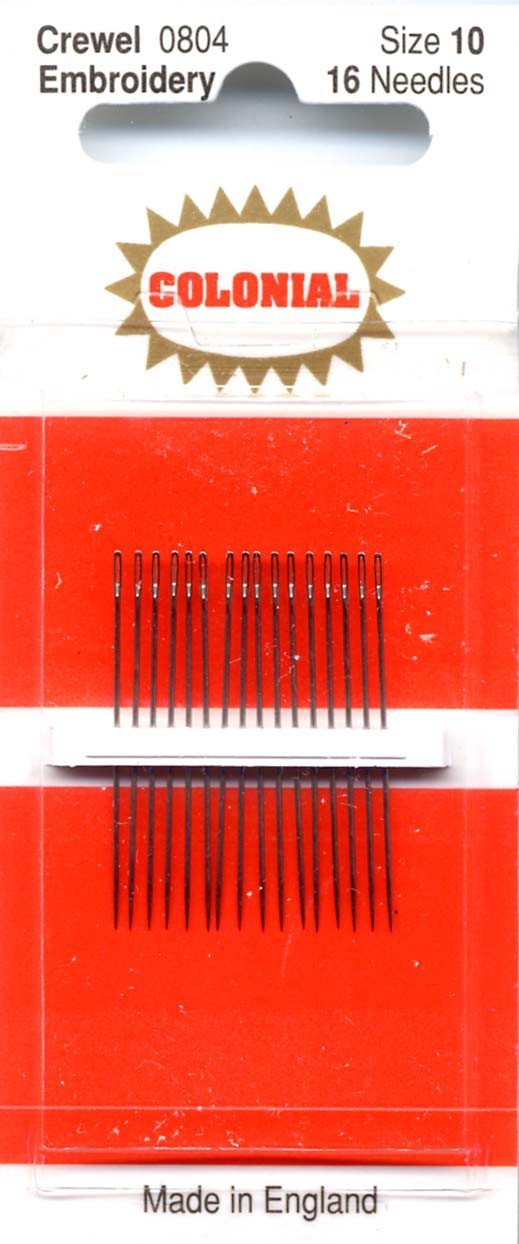 Colonial Needle 16 Count Embroidery/Crewel Needles, Size 10