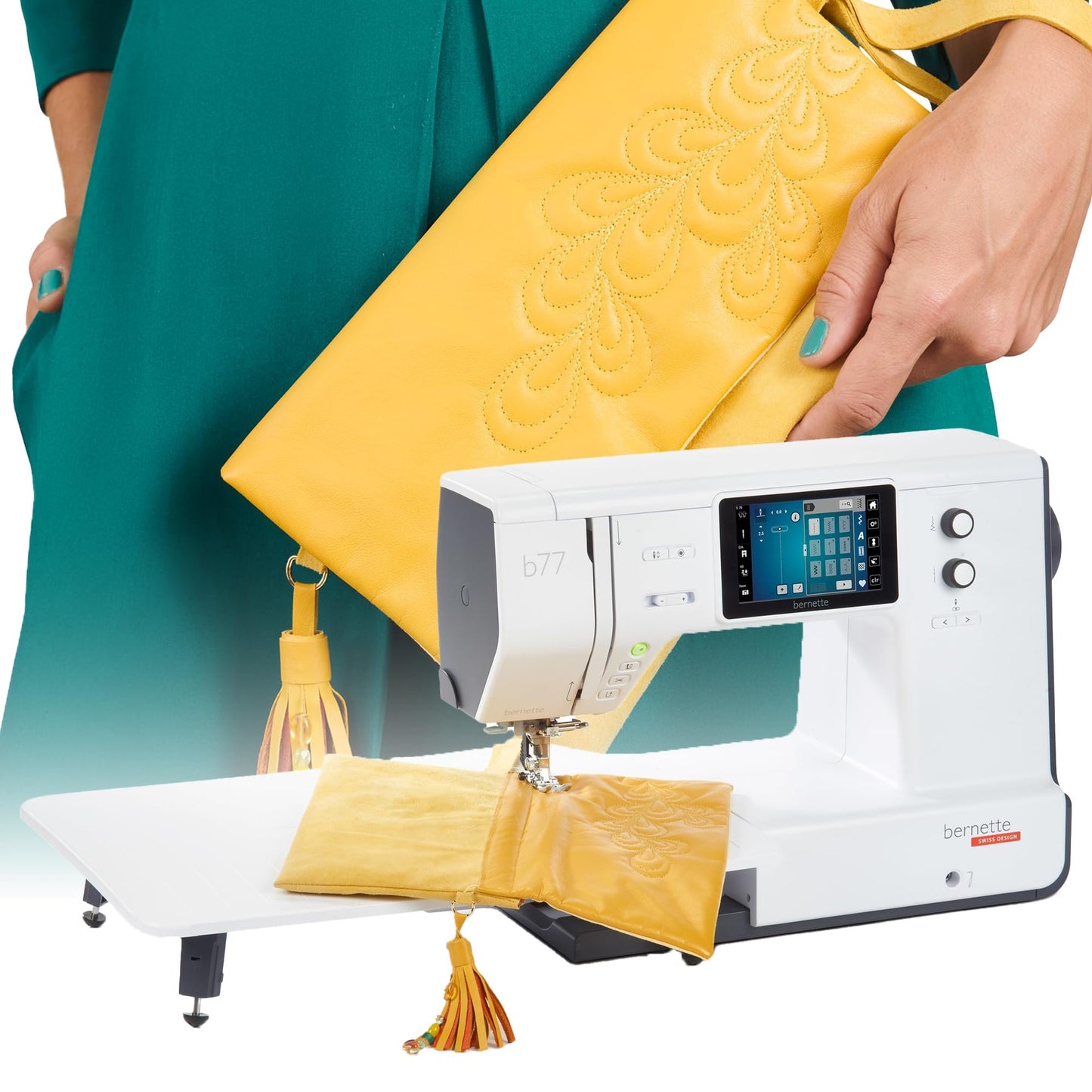 Bernette B77 with 8-Piece Feet Set Included - Versatile Machine for All Skill Levels - Effortless Stitching & Quality Craftsmanship Unleashes Creative Possibilities | Redefine Your Sewing Experience