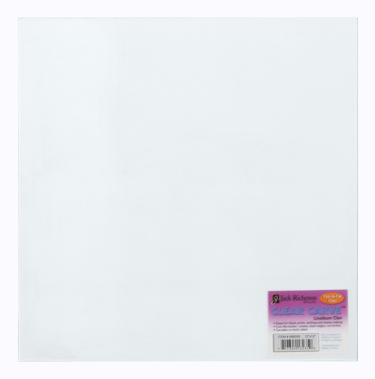 Jack Richeson 688009 Clear Carve Linoleum 12" X 12"