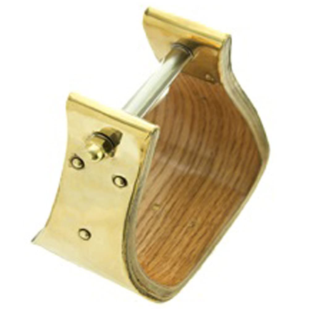 HILASON 3 in Neck Horse Saddle Stirrup Wide Wood Brass Bell