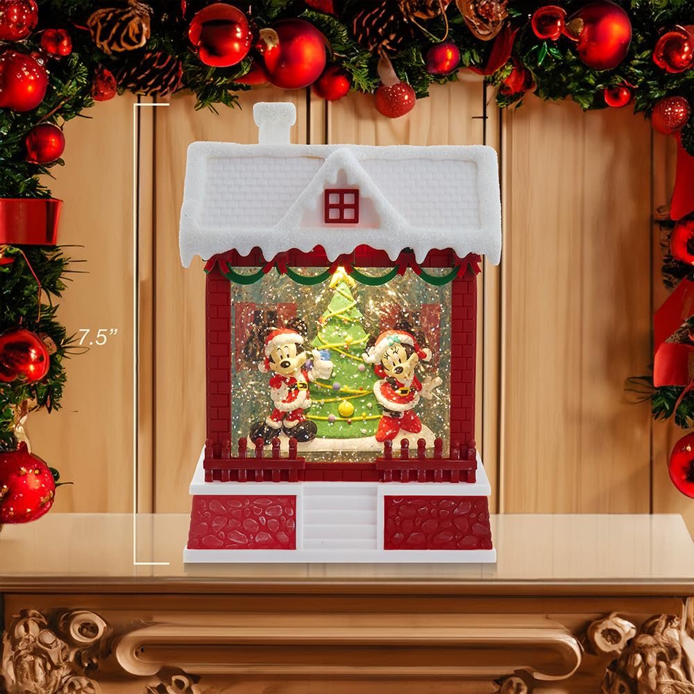Disney Kurt Adler 7.5-inch Battery Operated Light-Up Mickey Santa Lantern
