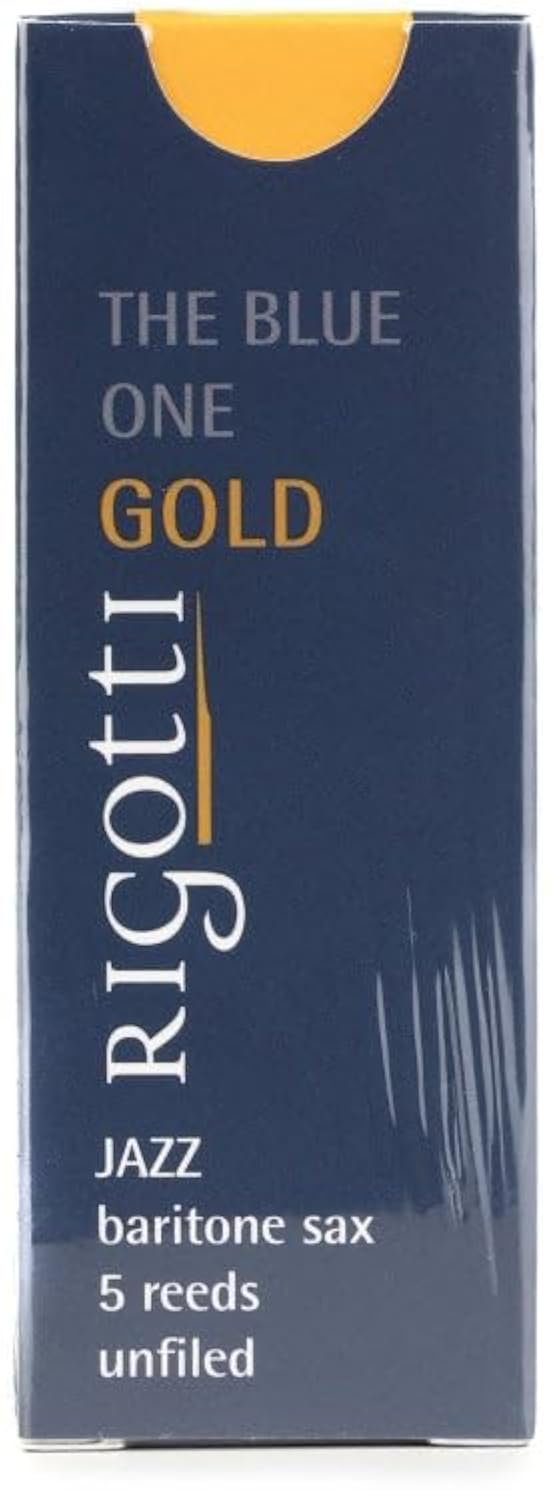 Rigotti RG5.JSB Gold Jazz Baritone Saxophone Reeds - 3 Strong (5-pack)