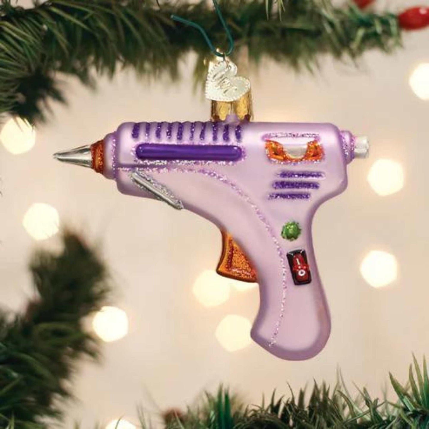 Old World Christmas Hot Glue Gun Glass Blown Ornament for Christmas Tree, Handcrafted Holiday Decoration, Crafting Collection