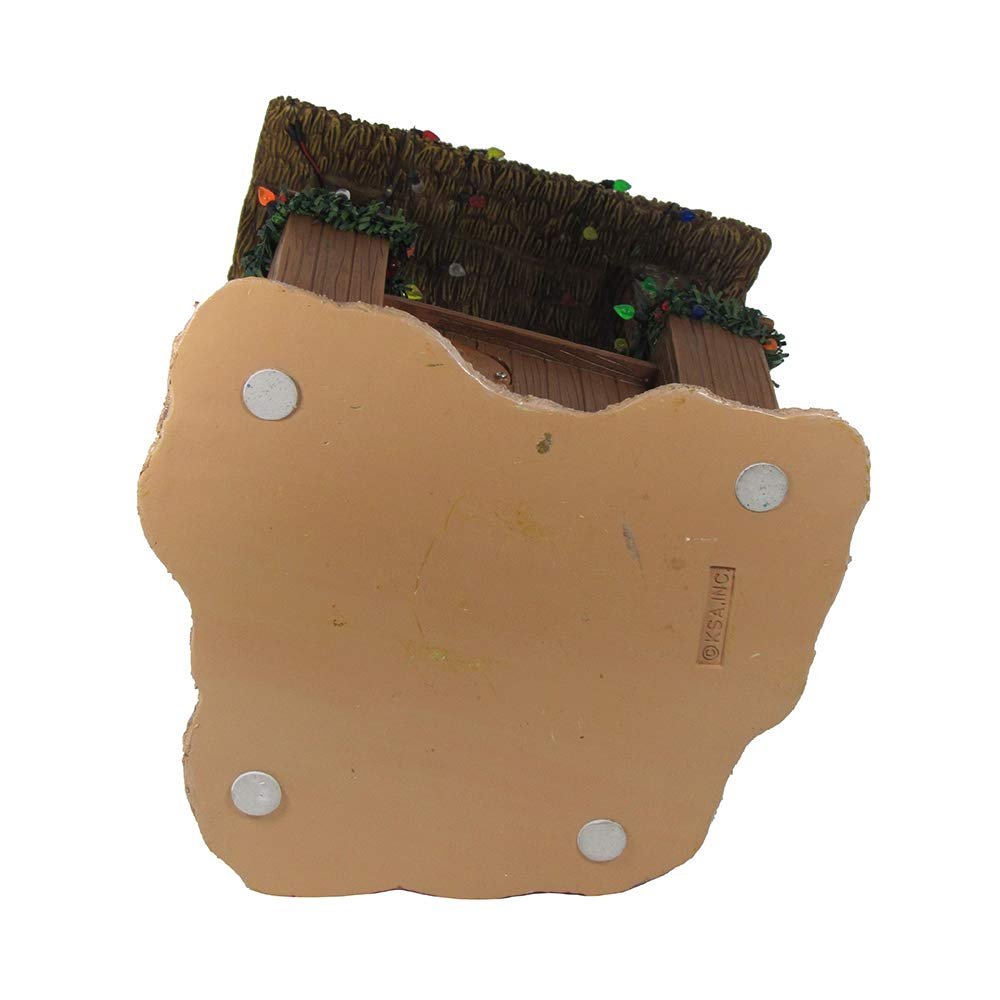 Kurt S. Adler, Inc. C2519 Kurt Adler 11" Beach Santa at Tiki bar Figure,Brown