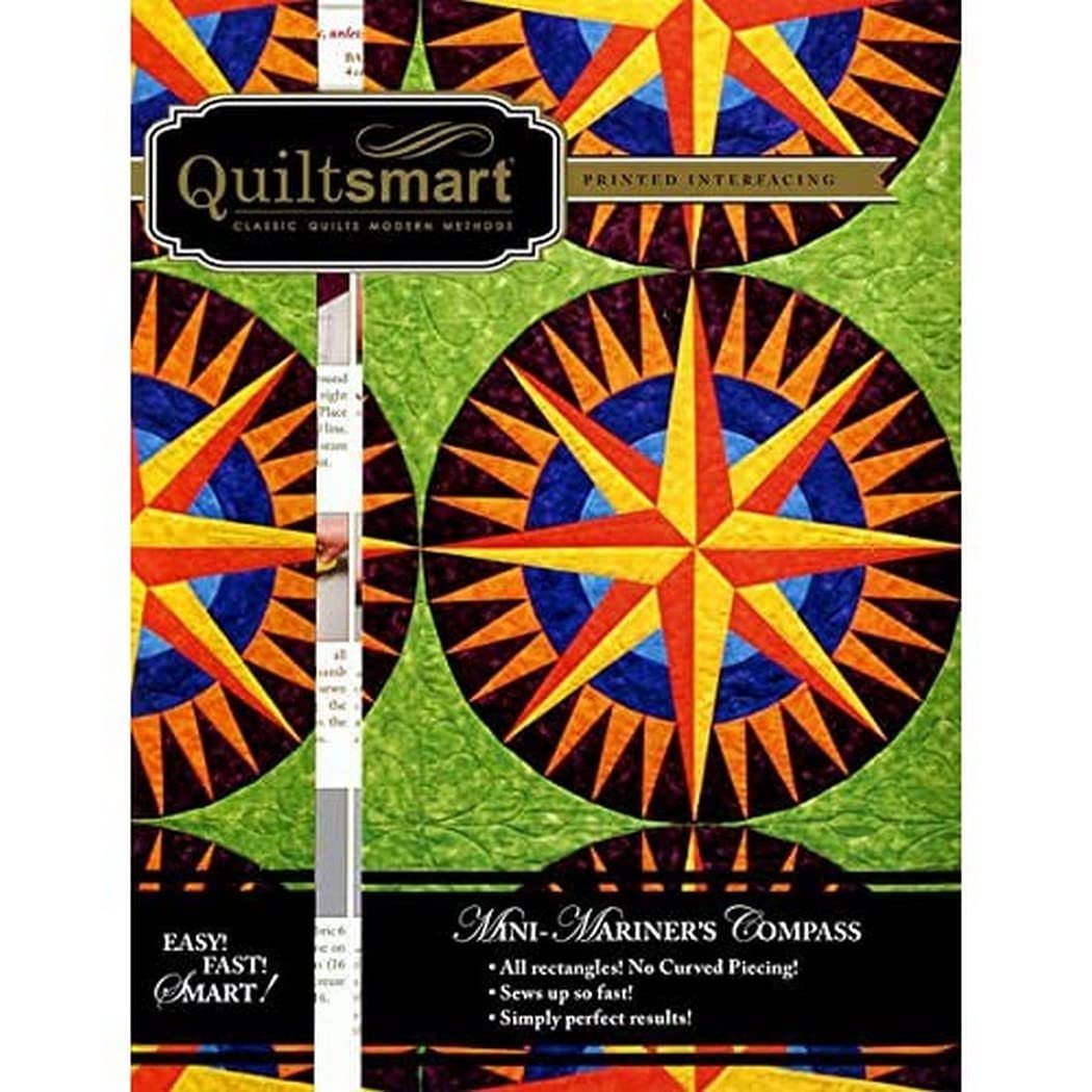 Quiltsmart Mini Mariners Compass Classic Pack Printed Fusible Interfacing Pattern