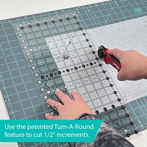 Creative Grids Quilt Ruler 8-1/2in x 12-1/2in Rectangle – CGR812 – Made in USA, Non-Slip Grip Acrylic Quilting, Sewing, Crafting, Patchwork Ruler for Measuring & Cutting Fabric