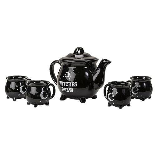 Pacific Trading Witches Brew Tea Set, 10.25-inches Height, Black, Ceramic, Kitchen, Kitchen Accessories