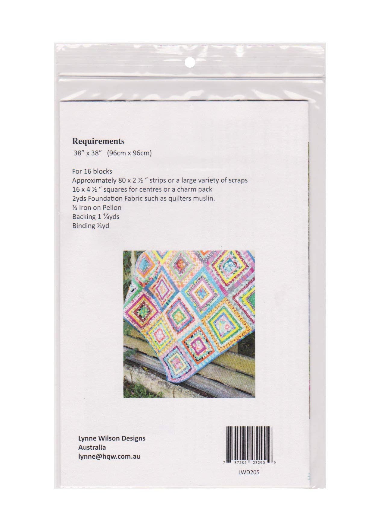 Lynne Wilson Designs Quilt Pattern - Pleated Log Cabin (38" x 38")
