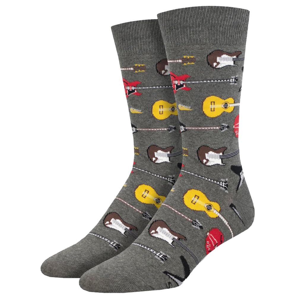 Socksmith Men's Crew Socks Guitar Riffs