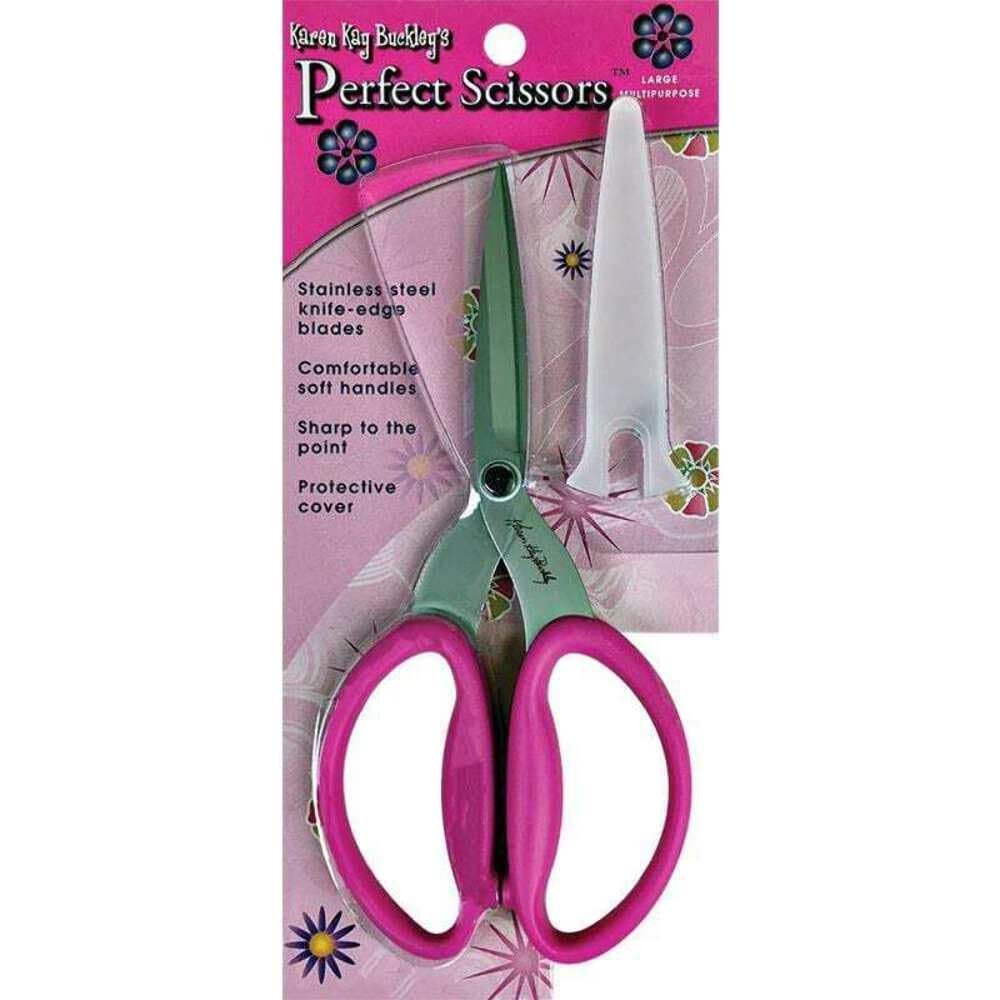 Karen Kay Buckley® Perfect Scissors™, Large 7-3/4 Inch #KKB027 Knife-Edge Multipurpose Stainless-Steel Blades for Any Scissor Project. Appliqué, Fabric Trimming, Quilting, Sewing, Patchwork, Crafts