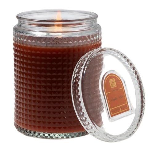 Pumpkin Spice Aromatique Textured Glass 15 oz Scented Jar Candle w/Lid