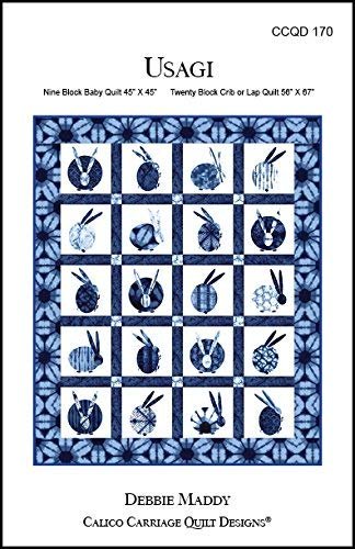 Calico Carriage Quilt Pattern - Usagi Quilt Pattern for 9 Blocks (45" x 45") or 20 Blocks (56" x 67")