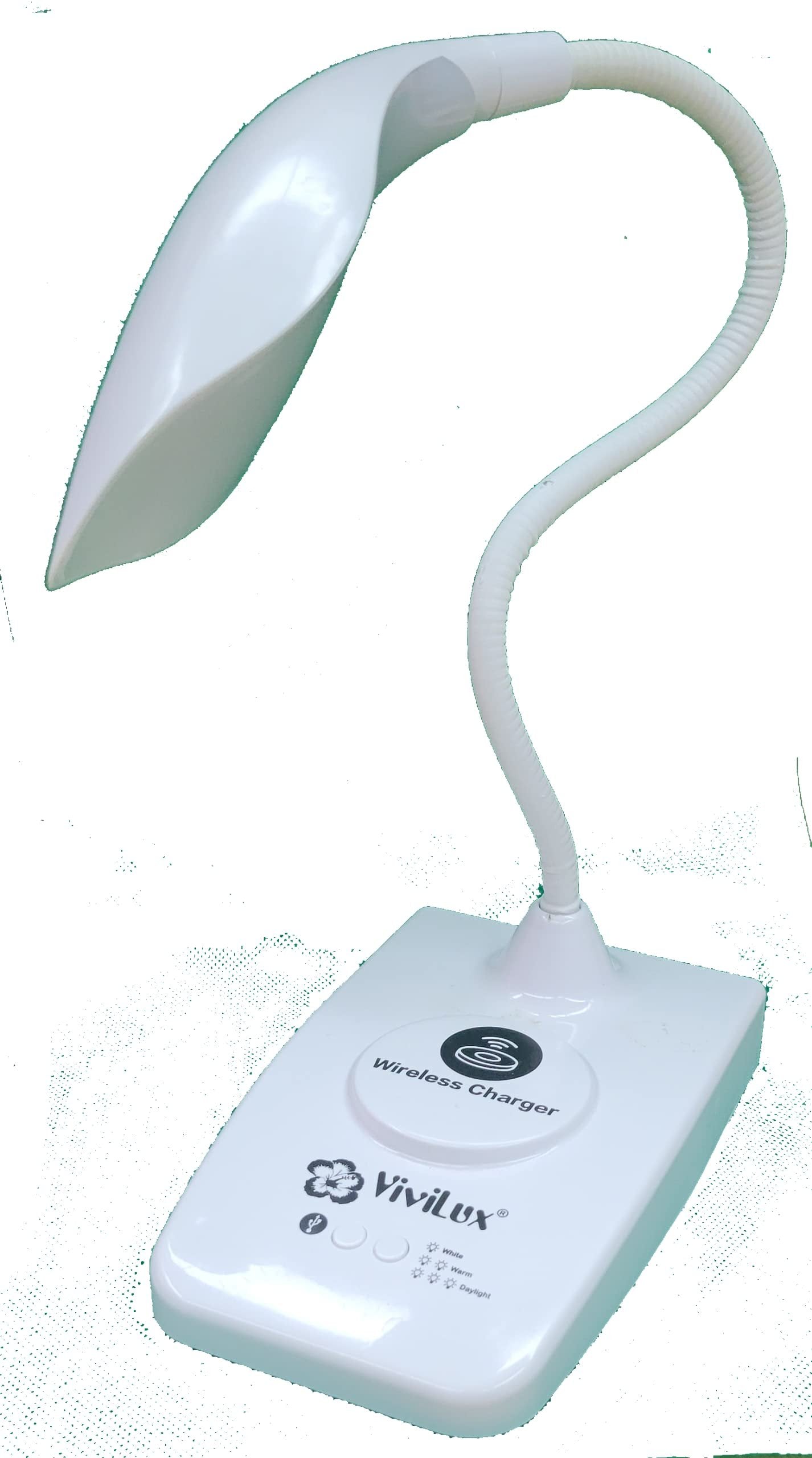 ViviLux Golightly New Improved Rechargeable Desk Lamp with Wireless Charging Port + USB Charging Port