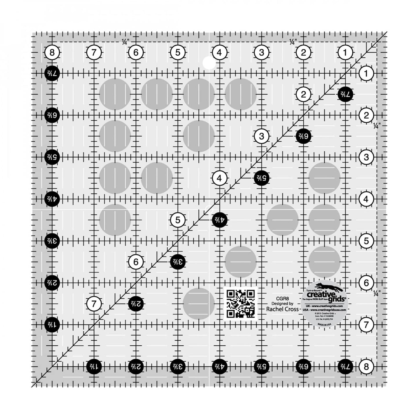 Creative Grid 8.5" Square Quilting Ruler Template CGR8