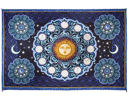 Sunshine Joy 3D Zodiac Tapestry Hippie Astrology Art By Dan Morris Huge Wall Hanging 60x90 Inches