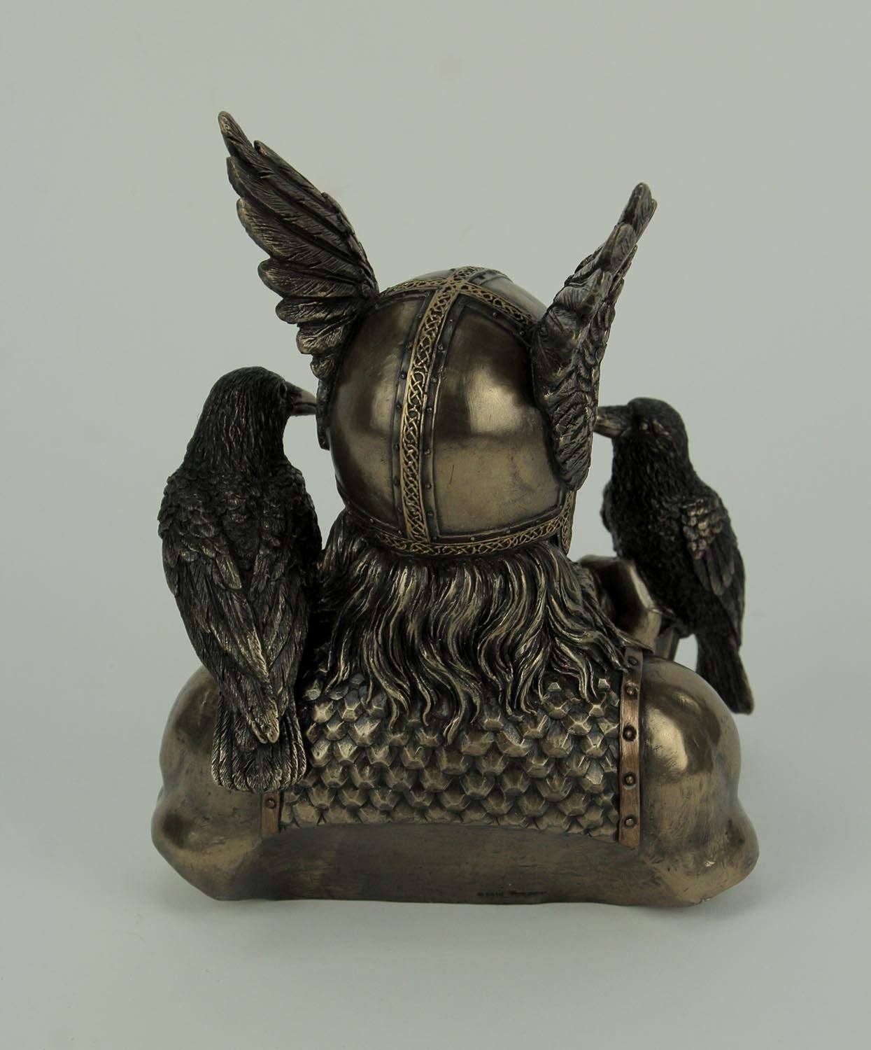Veronese Design 9 Inch Norse God Odin Winged Helm with Ravens Cold Cast Resin Bronze Finish Statue