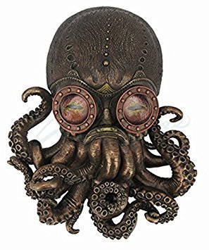 Steampunk Octopus Wall Plaque Sculpture,Bronze