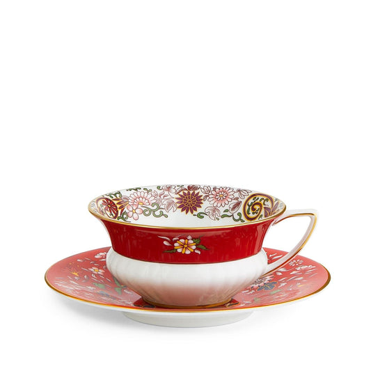 Wedgwood Wonderlust Crimson Orient Teacup & Saucer Set