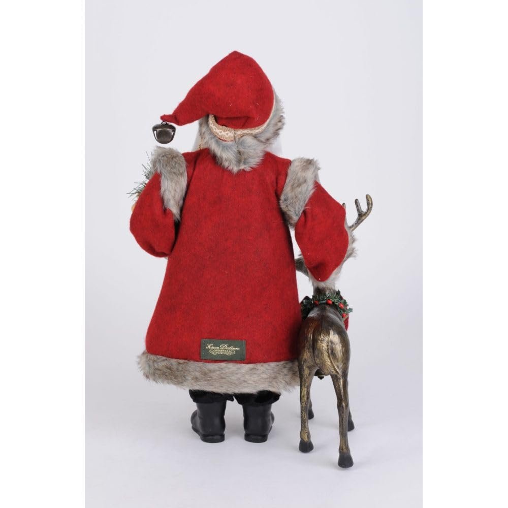 SELPONT Karen Didion Originals Reindeer Joy Santa Figurine, 19 Inches - Handmade Christmas Holiday Home Decorations and Collectibles
