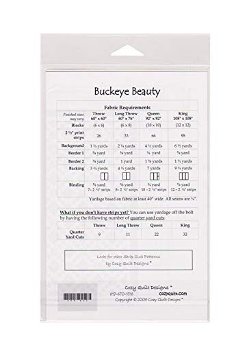 Cozy Quilt Designs Pattern - Buckeye Beauty (Includes Instructions for Four Project Sizes)