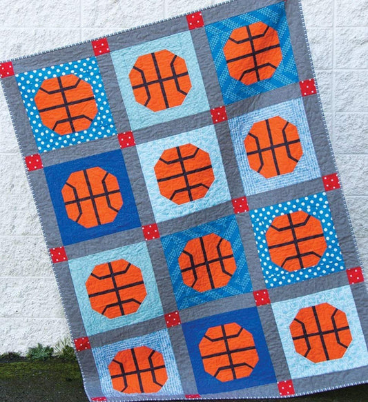 cluck cluck sew Slam Dunk Basketball Quilt Pattern Three Sizes #176