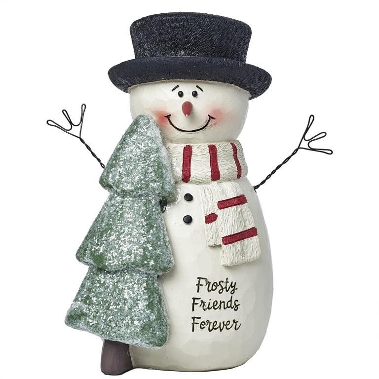 Blossom Bucket Snowman with Frosted Christmas Tree