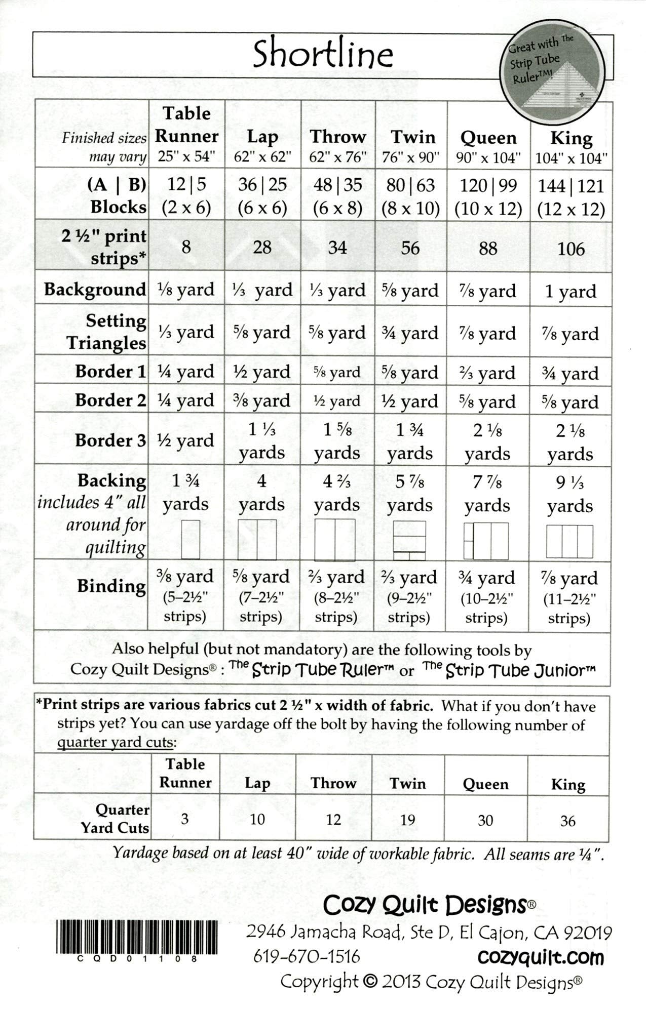Shortline Quilt Pattern by Daniela Stout