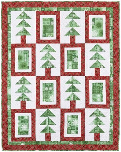 Fabric Cafe Quick Christmas 3-Yard Quilts Pattern - 8 Festive Designs for Lap, Twin, and Queen/King Sizes