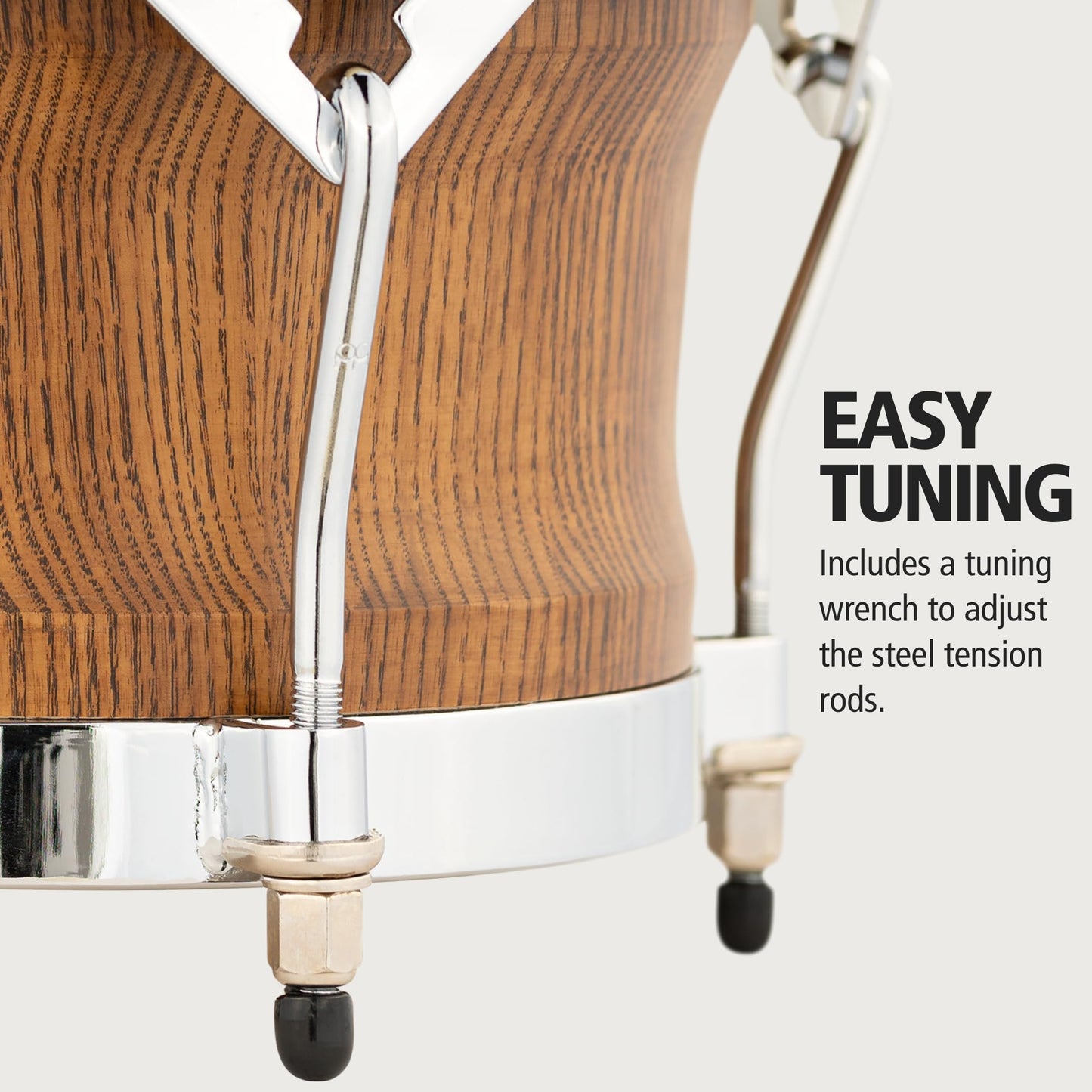 Meinl Percussion WB500ZFA-M Free Ride Series Woodcraft Bongos, Zebra Finished Ash - Matte