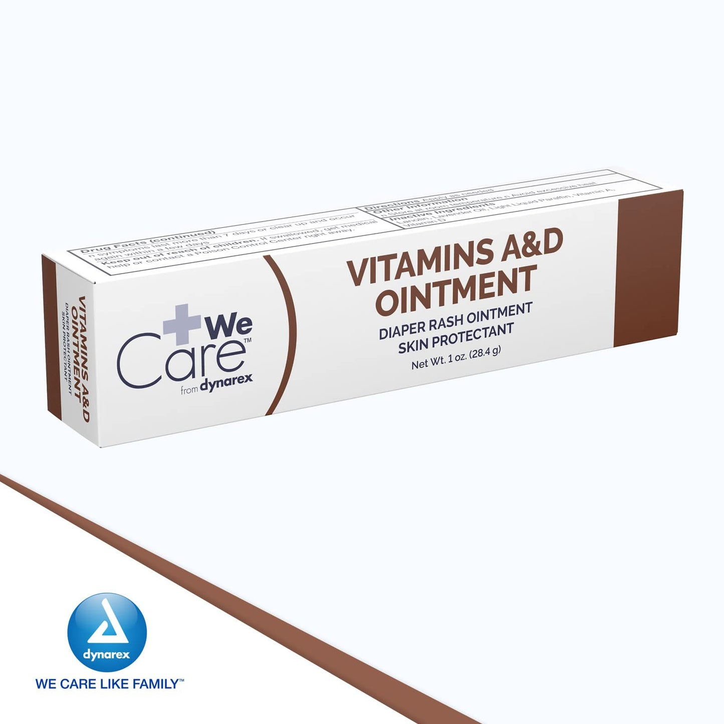 Dynarex Vitamins A & D Ointment, Ointment with Vitamin A and Vitamin D for Body Chaffing, Diaper Rash, Cuts, White, 1 oz. Tube