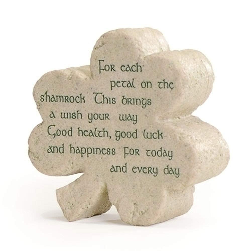 Roman Giftware Inc., Irish & Celtic Collection, 3" H FAITHSTONE Shamrock,Religious, Inspirational, Durable (3x3x1)